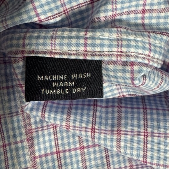 HART SCHAFFNER MARX SHORT SLEEVE DRESS SHIRT XL RED, BLUE AND WHITE - Picture 6 of 12